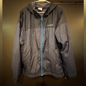 Columbia Women's XL Navy Windbreaker Performance Jacket Navy Blue Fleece-Lined